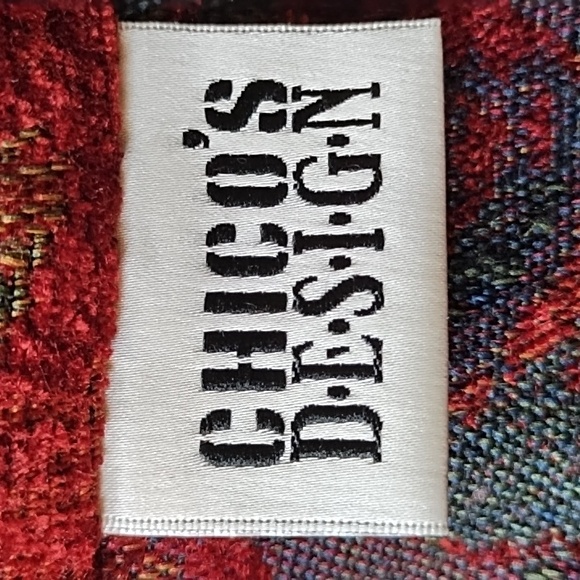 Vintage 90's Tapestry Coat Chicos Boho Indie Size 2 - Picture 11 of 13